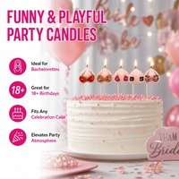 Bougies amusantes pour gâteau de fête prénuptiale, en forme de cœur et de lingerie, lot de 5, cadeau fantaisie, bougies décoratives pour gâteau d'anniversaire