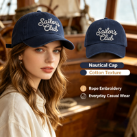 Casquette de baseball vintage délavée style Dad Hat, 6 panneaux, non structurée, en coton lavé, profil bas, visière incurvée, brodée