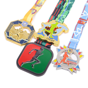 Médaille de <span class=keywords><strong>basket</strong></span>-ball en émail souple, motif palmier tropical, en alliage de zinc, récompense pour les finisseurs de compétitions sportives, médailles personnalisées pour événements de championnat d'équipe - Product Image 3