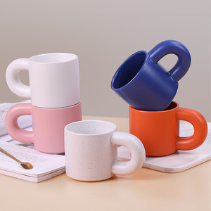 <span class=keywords><strong>Taza</strong></span> de Café de Cerámica con Logotipo Personalizado Pintado a Mano, Estilo Coreano, Única y Linda, para Mujer - Product Image 2