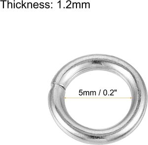Uxcell Anillos Metálicos en Forma de O de 1 mm de Grosor, Anillos Sin Soldadura para Correas, Bolsos, Decoración, Herrajes, Bricolaje, Tono Plateado, Piezas - Product Image 2