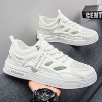 Nouvelles chaussures d'été pour hommes, respirantes, en maille ajourée, baskets tendance, polyvalentes, blanches, décontractées, chaussures de skate
