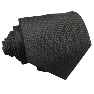 Buona sera <span class=keywords><strong>smoking</strong></span> moda Custom tessuto a zig-zag scale cina all'ingrosso fatto a mano tinta unita nero cravatte di seta da uomo - Product Image 1