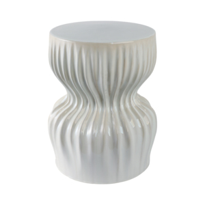 Sculpted Decorative Outdoor Side Table <b>Stool</b> Modern Indoor <b>Garden</b> Plant Stand Accent <b>for</b> Home Decor Styling - Product Image 3