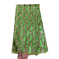 Tissu Organza Africain Brodé Multicolore à Paillettes Solubles dans l'Eau, en Polyester/Coton Lourd, Dentelle Occultante Tendance