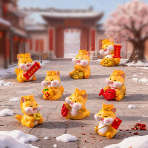 تماثيل الحصان الصيني الحظي للعام الصيني الجديد 2026، صندوق هدايا غامض، تماثيل حصان صغيرة من الراتنج، زينة مكتبية - Product Image 3