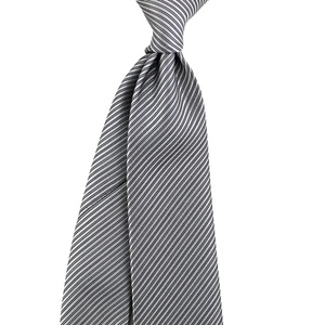 Shengzhou Custom Necktie Wholesale Microfiber Polyester Woven Gray Black Striped Grey School Sorority Matt Uzun Men Tie <strong>Kravat</strong> - Product Image 3
