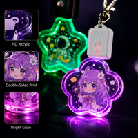 Porte-clés LED en acrylique avec logo personnalisé, lumière changeante de couleur, breloque pour sac, pour événements promotionnels, cadeaux d'entreprise et articles de fans.