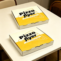 Kotak Pizza Ramah Lingkungan Biodegradable Daur Ulang Tahan Air Food Grade Laminasi Matt Embossing Ukuran/Logo Kustom