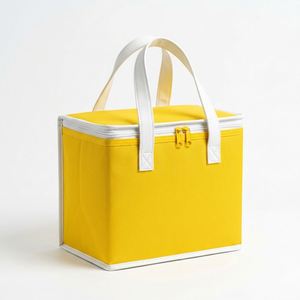 Sac isotherme personnalisé écologique en non-tissé laminé couleur pleine, imperméable, pour livraison de lait, gâteaux, aliments et pique-niques - Product Image 1