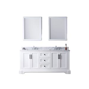 Meuble-lavabo de salle de bain avec plan de travail en marbre de Carrare et portes à fermeture douce, fabriqué au Vietnam, style transitionnel - Product Image 1