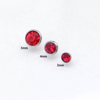 G23 Titane Gemme sans fil Face avant Top Trendy Unisex Rhinestone Jewelry Wedding Party Engagement Anniversary Ball All