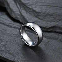 4 6 8 mm anneau unisexe en acier au tungstène brillant de haute qualité résistant aux rayures bijoux plaqués argent