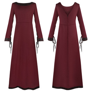 Robe Renaissance pour femme à manches longues, col rond, coupe ajustée, costume de fête chic - Product Image 2
