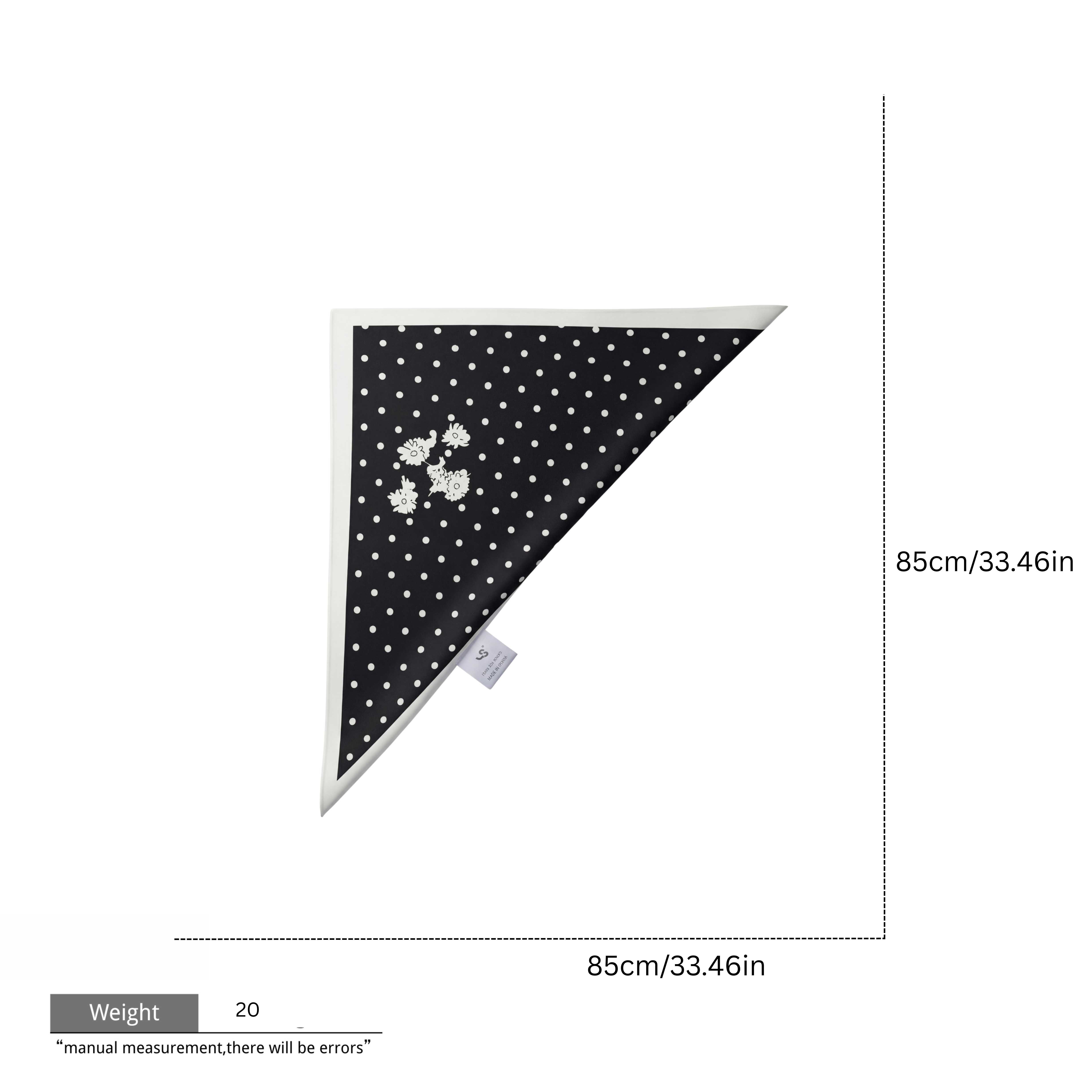 Black Polka Dot Floral Scarf Bandana