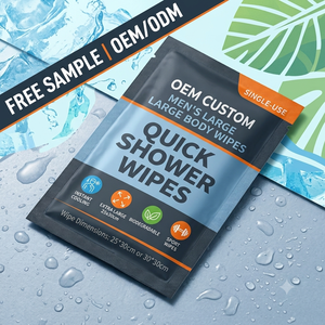 OEM Custom Large Body <strong>Wipes</strong> for Men Quick Shower <strong>Wipes</strong> Menthol Cooling Sport <strong>Wipes</strong> <strong>Biodegradable</strong> - Product Image 1