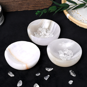 หินธรรมชาติและคริสตัลงานฝีมือลดราคา  ชามคริสตัลสีชมพู ชามแคลไซต์ ของตกแต่งบ้านคริสตัล - Product Image 3