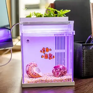 LED Light Aquatic Light Acrylic Material Back Side Filtration USB Interface Aquarium Mini Small Shrimp Fish Tank