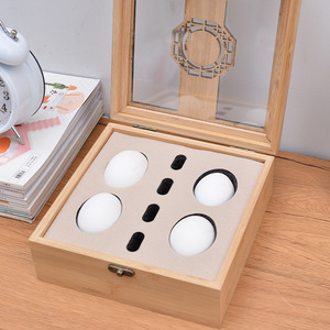 <b>Bamboo</b> Wood Egg Carving Box With Transparent Lid Four Piece Gift Box Clasp Flip Design Rectangular Storage <b>Container</b> - Product Image 4