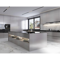 Armoires de cuisine modernes en métal ss design restaurant commercial prêt à l'emploi armoire de cuisine en acier inoxydable 304 résistante à l'eau