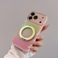 Coque de téléphone dégradée pour iPhone 13 14 15 16 17 18 Pro Max 360 °   Support magnétique rotatif, protection d'appareil photo, coque antichoc