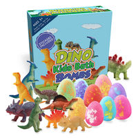 Bombes de bain moussantes bio en forme d'œuf de dinosaure avec jouets à l'intérieur pour enfants – Coffret de luxe pour le soin de la peau – Vente en gros