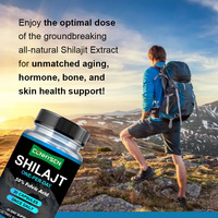 Cápsulas de Shilajit Premium Aptas para Veganos con Shilajit para Apoyar la Densidad Mineral Ósea, Suplemento Dietético en Cápsulas