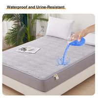 Drap-housse matelassé en polyester avec membrane TPU imperméable, garnissage en fibres de soja, antibactérien