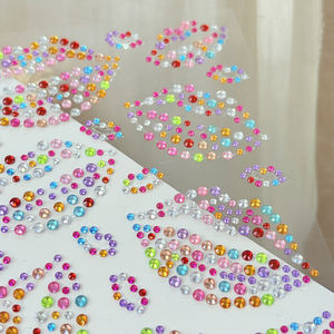 1 feuille d'autocollants de tatouage 3D sexy en diamant <span class=keywords><strong>rouge</strong></span> <span class=keywords><strong>rose</strong></span> pour les lèvres, le visage, les yeux, le corps, strass, décoration de maquillage pour la fête de la Saint-Valentin - Product Image 6