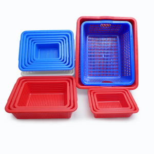 Thickened Square Plastic <b>Mesh</b> Sieves Stackable <b>Storage</b> <b>Baskets</b> For Kitchen Warehouse Vegetable Fruit Organization - Product Image 2