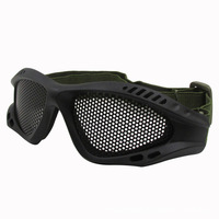 Lunettes tactiques en acier à mailles métalliques Protection de filet de Paintball Lunettes de chasse Équipement de défense personnelle