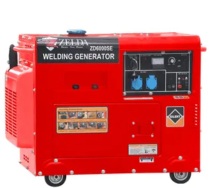 Electric Start 5KW Silent Diesel Generator Welding Machine