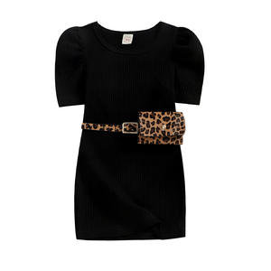 Vestido de niña estilo coreano con diseño nuevo de verano, a la moda, con cinturón de leopardo y tiras, para venta al por mayor. - Product Image 2