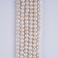 Perles de culture d'eau douce naturelles rondes blanches de 5-6 mm en gros pour la fabrication de bijoux