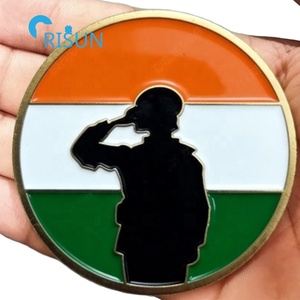 Souvenirs personnalisés Inde Drapeau indien Forces armées Pièces commémoratives métalliques Pièces <span class=keywords><strong>de</strong></span> défi personnalisées Inde - Product Image 6