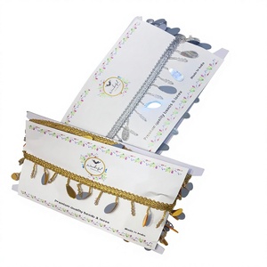 Custom Made Eco-Friendly Organza Embroidered Lace Ribbons with <b>Mirror</b>-Colored <b>Shells</b> Latkan Designs for Wedding Dresses Curtains - Product Image 1