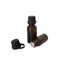 Bouteilles d'huile essentielle en verre ambré de 5 ml, 10 ml, 15 ml, 20 ml, 30 ml, 50 ml pour liquides avec bouchon noir