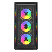 ESGAMING, disesuaikan Gaming Atx Pc casing SPCC baja transparan Esports Gamer 7 slot menara menengah menara komputer casing dengan kipas