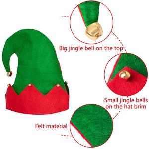 Sombrero <span class=keywords><strong>de</strong></span> Fieltro <span class=keywords><strong>de</strong></span> <span class=keywords><strong>Duende</strong></span> Navideño Moon Boat, Campanas, Regalos y Accesorios para Fiestas Navideñas, Sombrero <span class=keywords><strong>de</strong></span> Fieltro <span class=keywords><strong>de</strong></span> Ayudantes <span class=keywords><strong>de</strong></span> <span class=keywords><strong>Santa</strong></span> - Product Image 4
