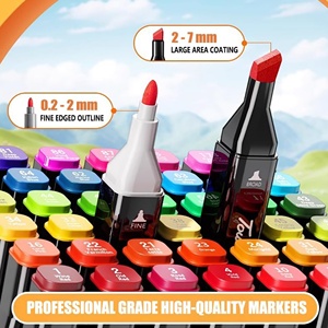 Nouveau produit, marqueur d'art à encre permanente à double pointe, à base d'alcool, pour dessin manga - Product Image 4