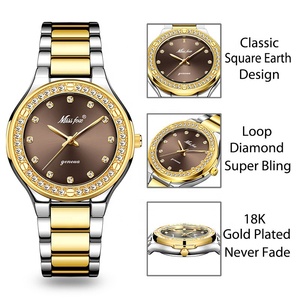 Dropshipping Nuovo 2021 di Vendita Caldo Alla Moda del Diamante Delle Donne della signora Della Vigilanza di Modo Quadrante <span class=keywords><strong>Viola</strong></span> Cinese Da Polso Marca Favoloso Mano Orologi - Product Image 3