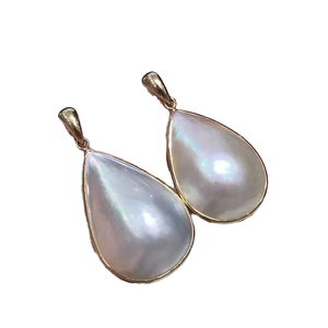Pendentif classique en perle d'eau de mer en forme de goutte d'eau, serti en argent 925, pendentifs solitaires pour femmes, bijoux à porter au quotidien, fournisseur - Product Image 1