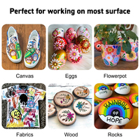 Ensemble de peinture acrylique non toxique pour adultes et enfants, 24 couleurs, 12 ml, peintures artisanales pour toile, papier, œufs de Pâques et céramique, fournitures d'art sur roche