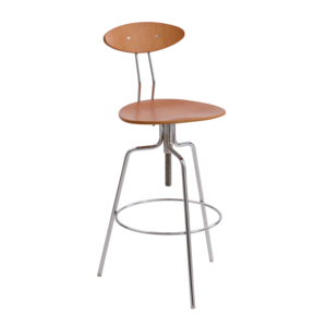 Sgabello da Bar Vintage <span class=keywords><strong>in</strong></span> Legno Massello, Regolabile <span class=keywords><strong>in</strong></span> <span class=keywords><strong>Altezza</strong></span>, Girevole con Schienale per Isola Cucina, Casa, Caffè, Ristorante, Hotel - Product Image 1