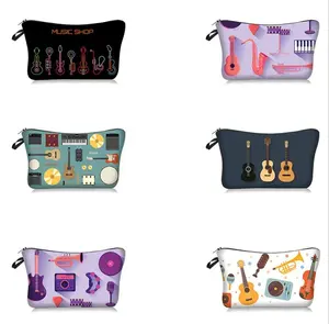 New Arrival Women Makeup Bag Kids Pencil Box Girl Stationary Bags School Supplies Guitar Cosmetic Case Pen Holder Bag