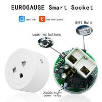 Interrupteur intelligent Wi-Fi 433 MHz avec prise UK en ABS, 20A 3800W, compatible Android/iOS pour la domotique et les appareils intelligents