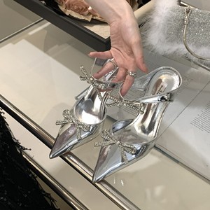 2023 Summer Collection Women's Fashion Butterfly-knot Shallow Mules <b>Pointed</b> <b>Toe</b> Slippers <b>Flat</b> High Slides for Warm Weather - Product Image 6