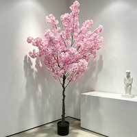 Grand Arbre Artificiel en Tissu Faux Sakura en Pot pour Décoration de Mariage, Maison, Bureau, Restaurant, Hôtel, Magasin, Bar