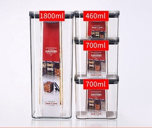 China's Wholesale Customized Hermetic Transparent Food Storage Food Container with Airtight Black Red White Lid