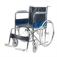 Fauteuil roulant manuel en acier inoxydable antirouille Repose-pieds en aluminium Chaise médicale pliable pour hôpital Soins à domicile